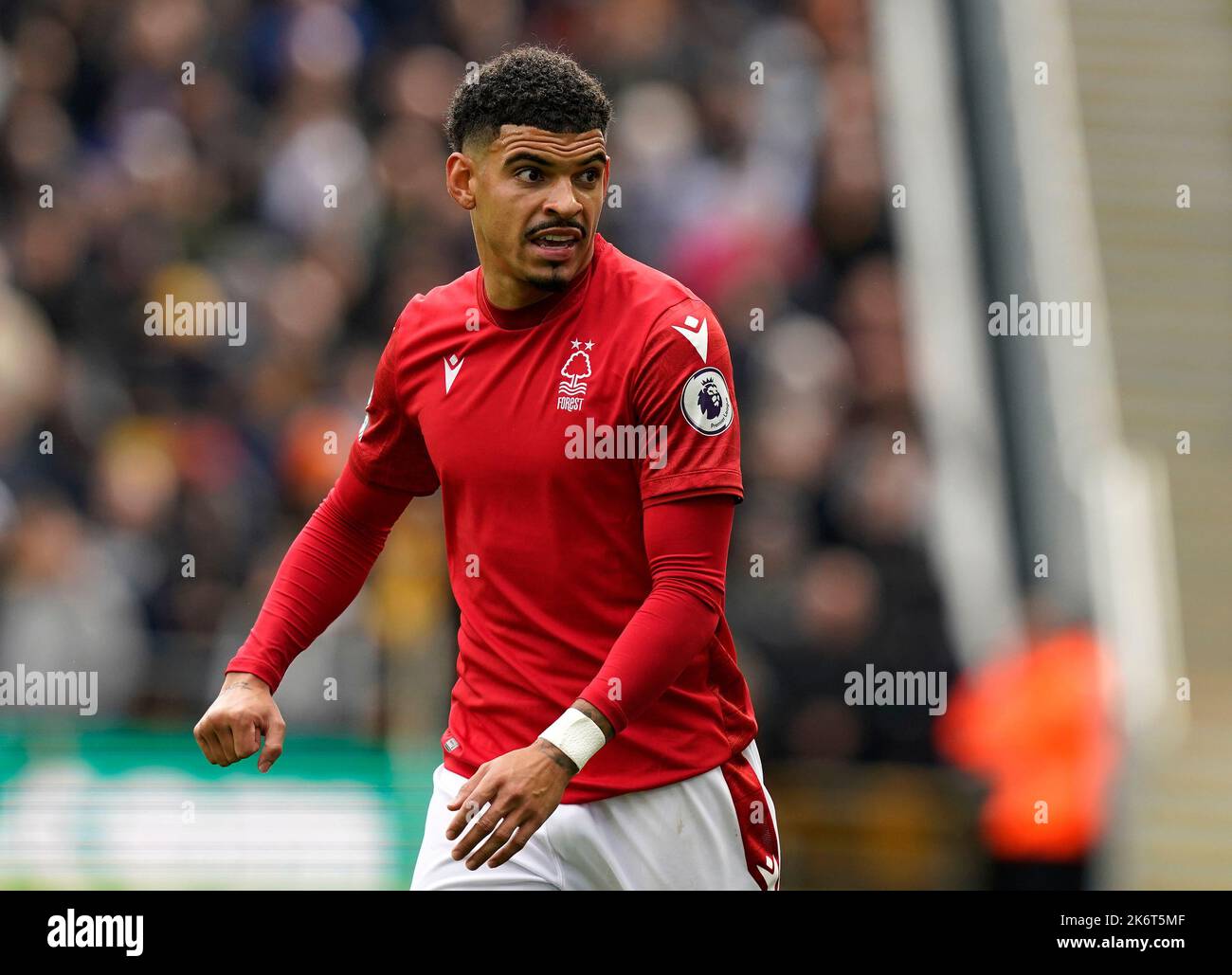 Wolverhampton, UK. 15th October 2022. Morgan Gibbs-White of Nottingham