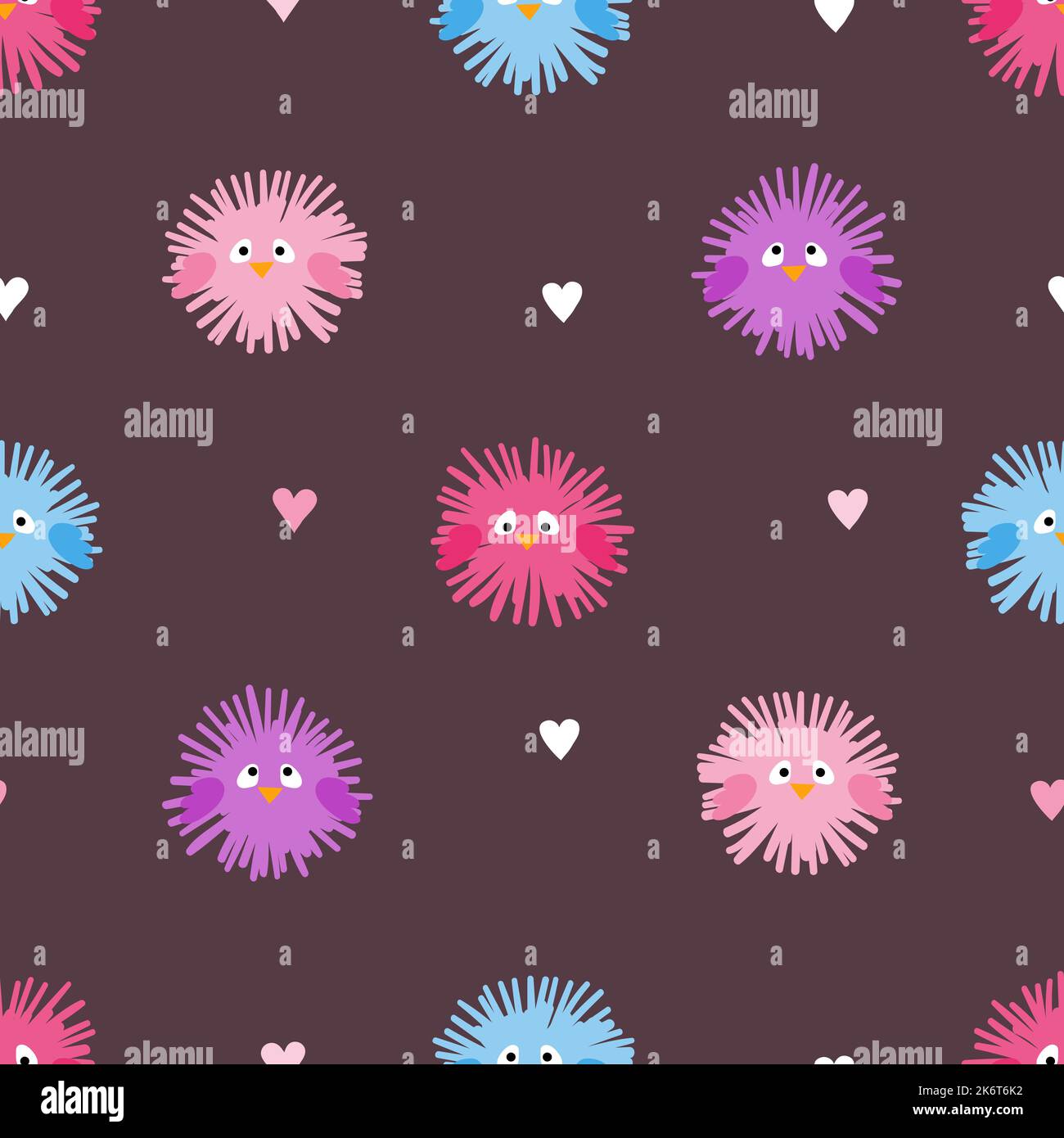 Seamless polka dot pattern for kids with cute birds Stock Vector Image ...