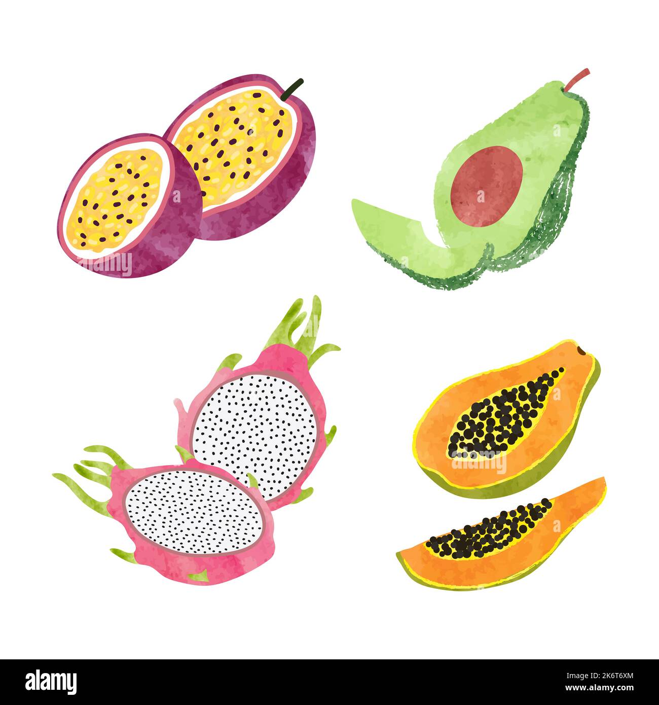 Watercolor fruit Stock Vector Images - Alamy