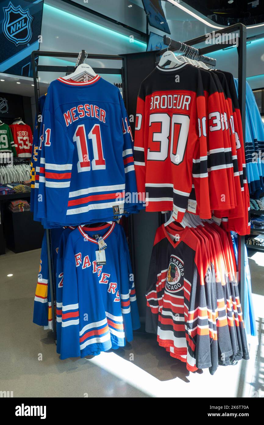 NHL hockey clothes & memorabilia for sale at the NHL store on Avenue of the  Americas in Midtown Manhattan, New York City Stock Photo - Alamy