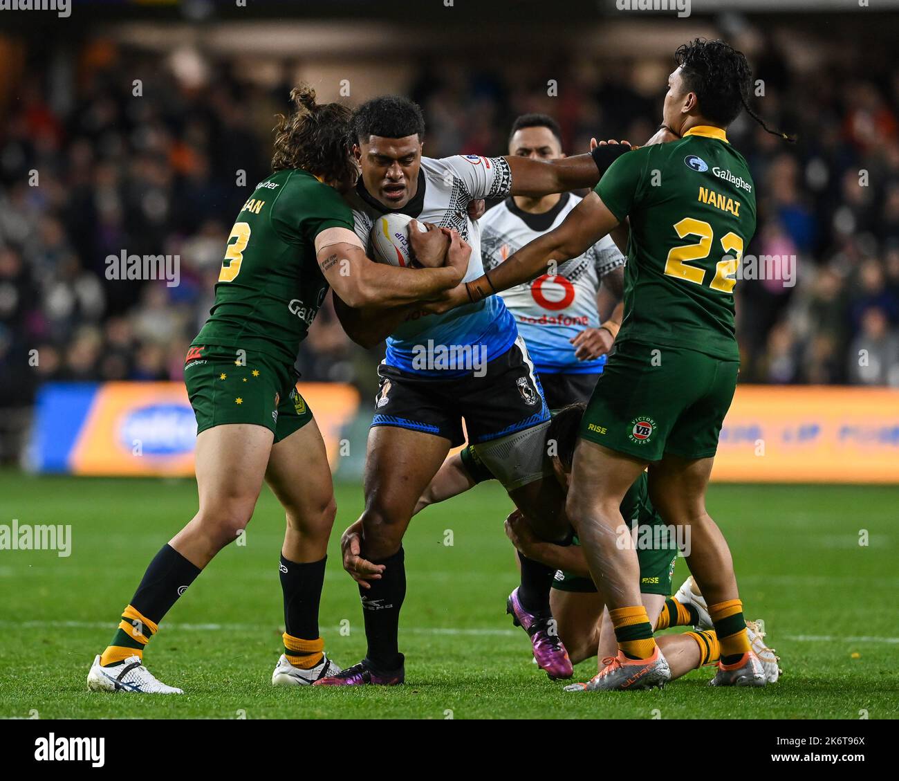 Taniela Sadrugu Of Fiji Is Tackled By Tino Fa'asuamaleaui And Murray ...