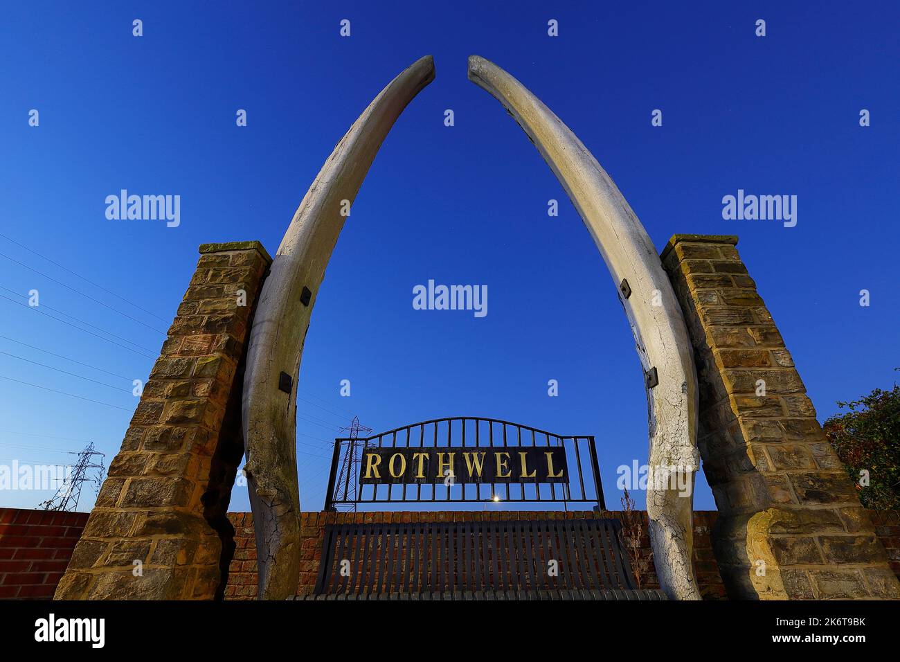 The whalebone arch on Wood Lane in Rothwell,Leeds,West YorkshireUK