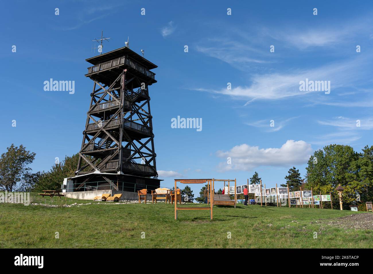 Observation Tower at Oberleiserberg in Autumn, Lower Austria Stock Photo