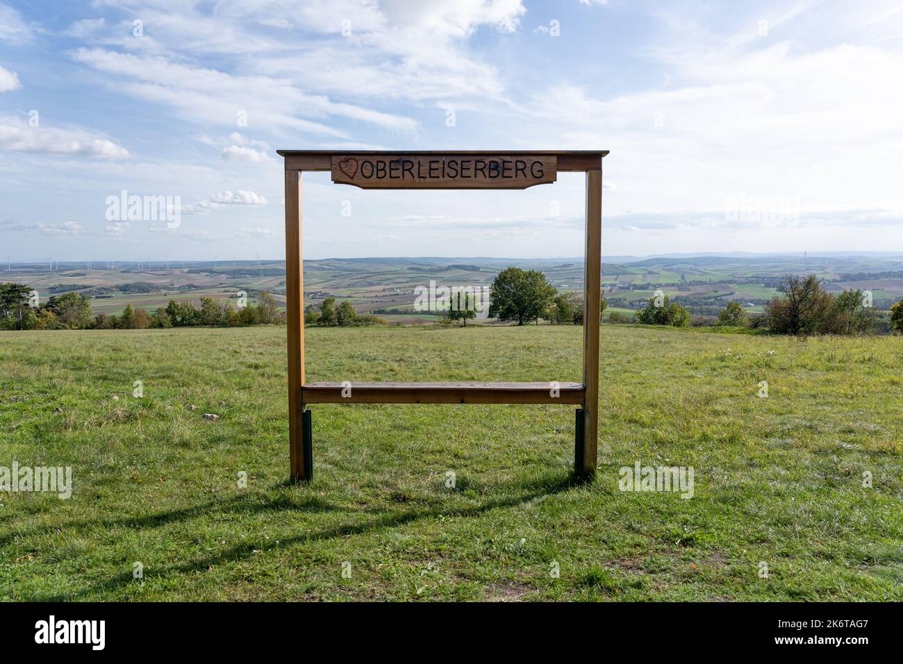 Picture Frame at the Observation Tower Oberleiserberg in Autumn, Lower Austria Stock Photo
