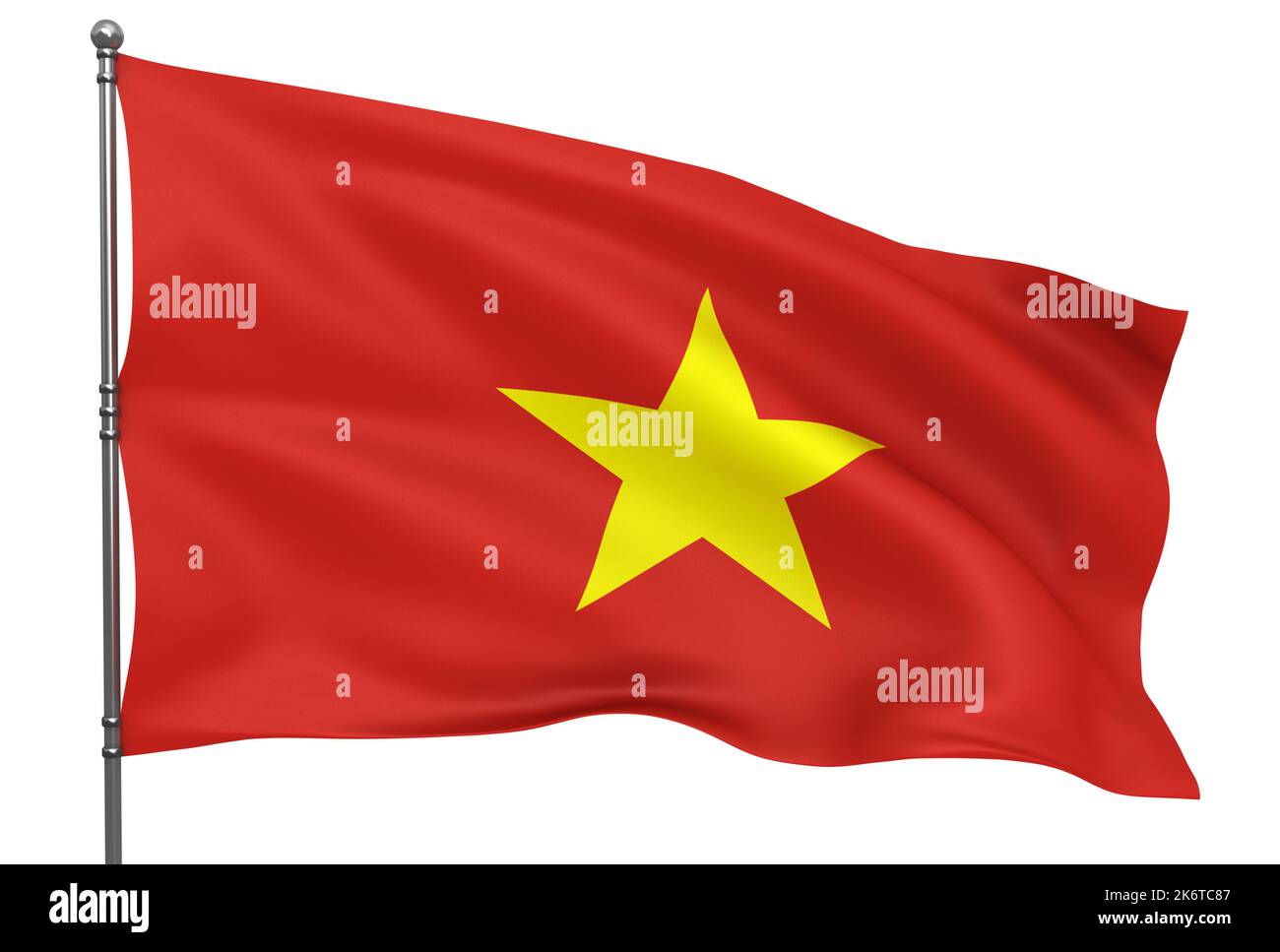 Waving Vietnamese flag isolated over white background Stock Photo Alamy