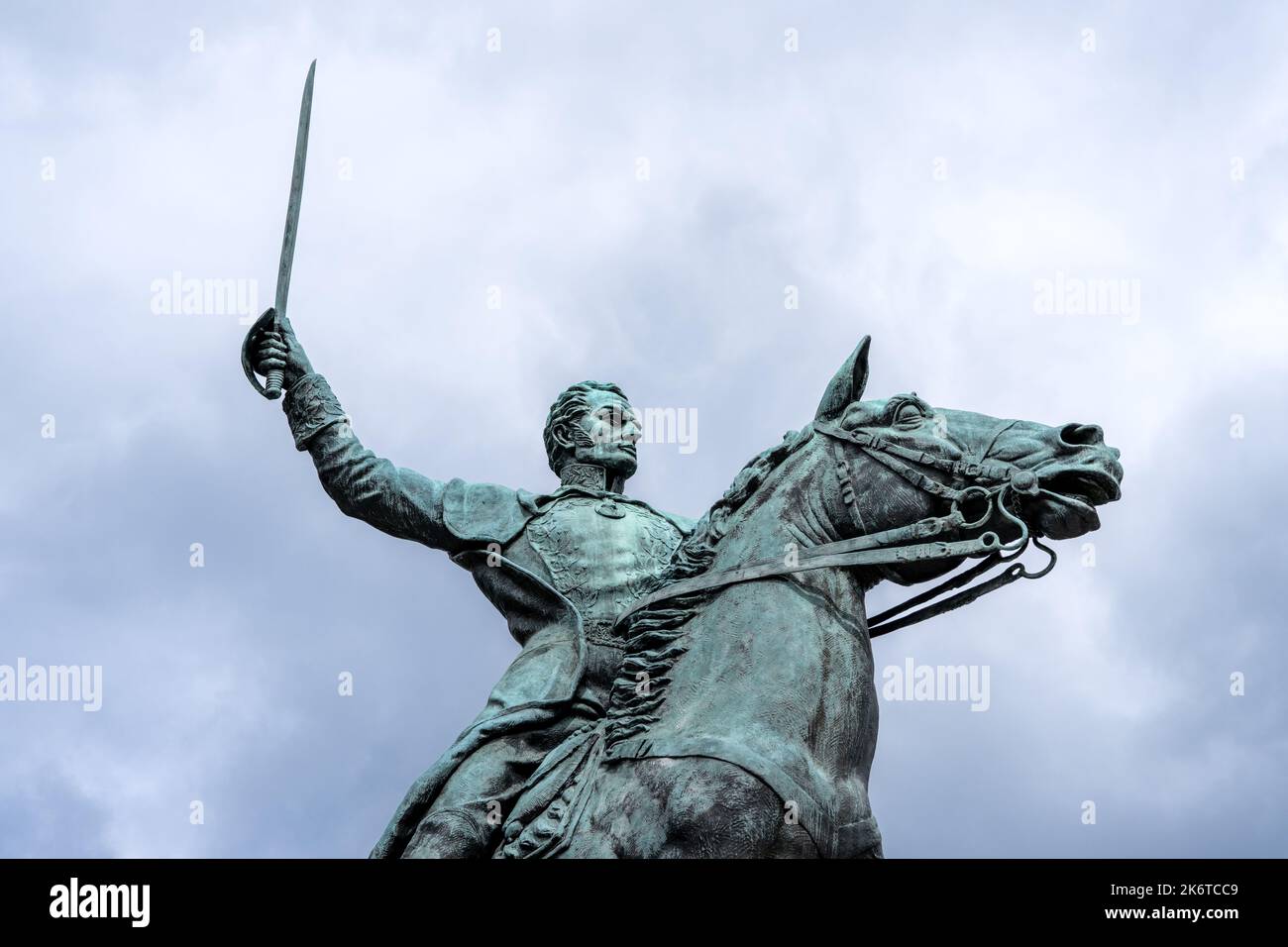 Washington, DC - Sept. 8, 2022: Close up of the equestrian statue of Simon Bolivar the Liberator, the Venezuelan military and political leader, by Fel Stock Photo