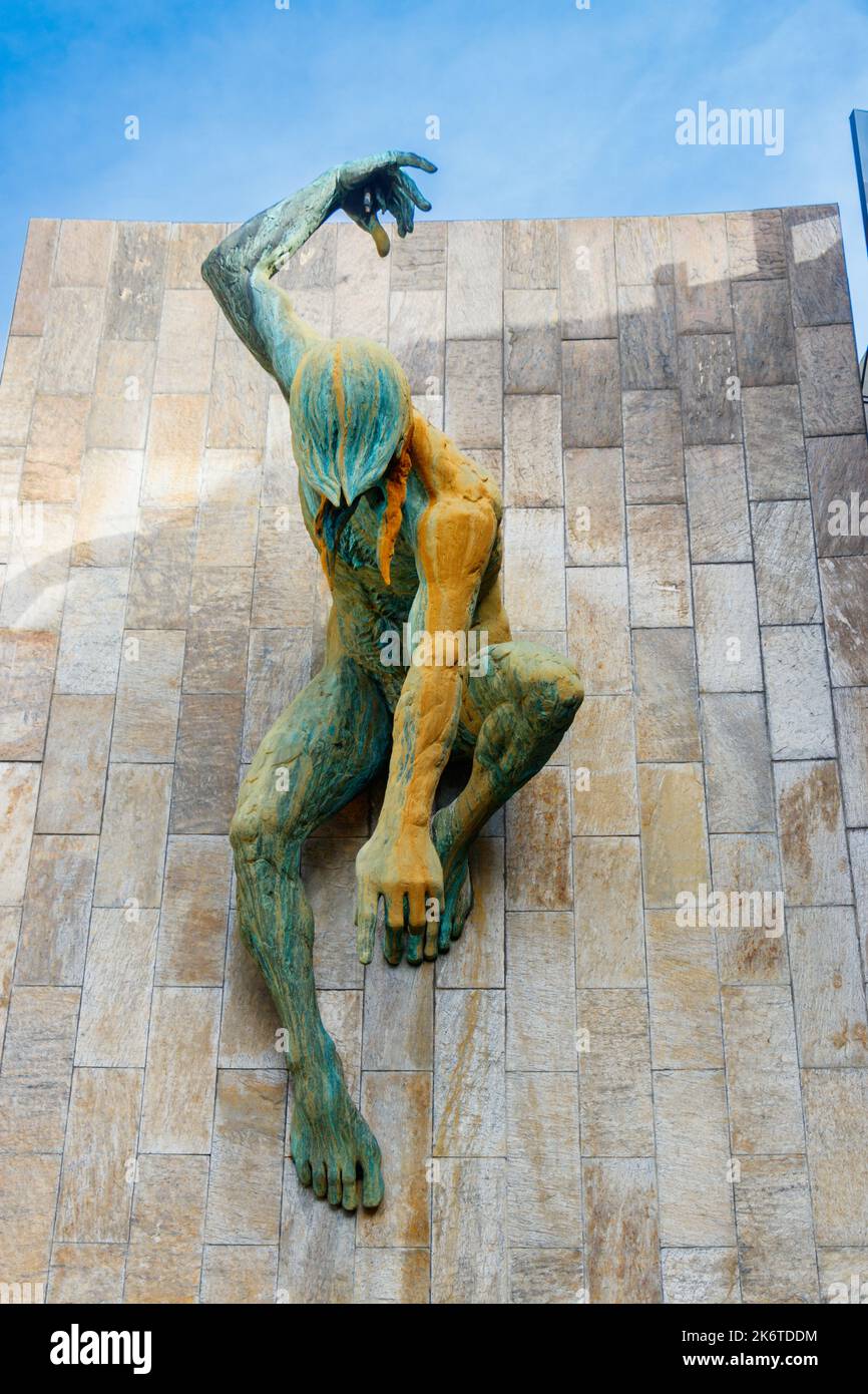 dramatic sculpture of the river God Tyne on The 1967 Civic centre in