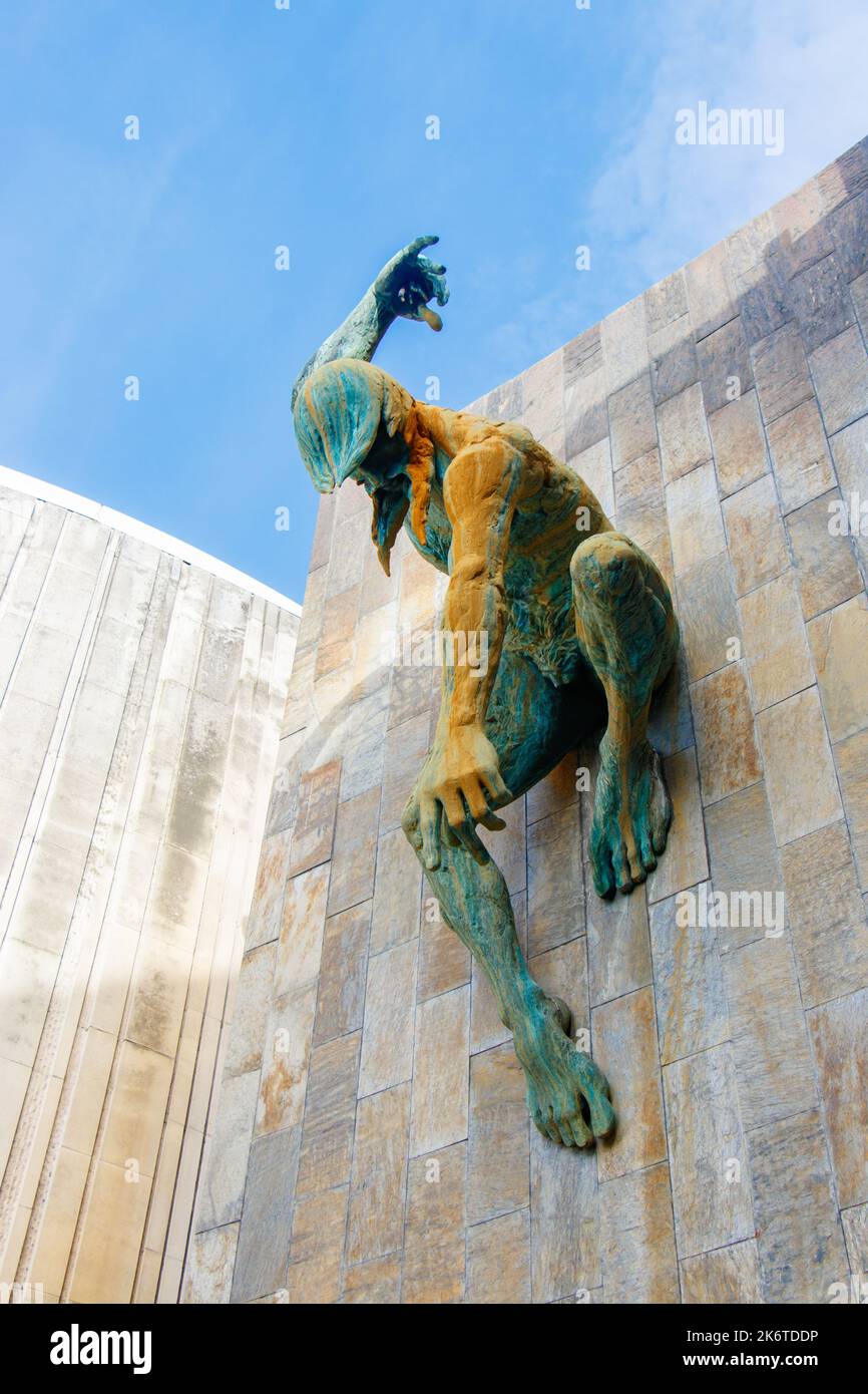 dramatic sculpture of the river God Tyne on The 1967 Civic centre in