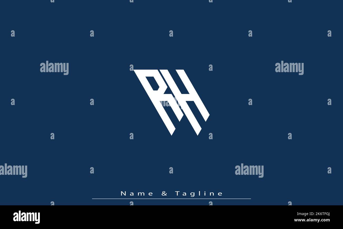 Alphabet letters Initials Monogram logo RH , HR Stock Vector