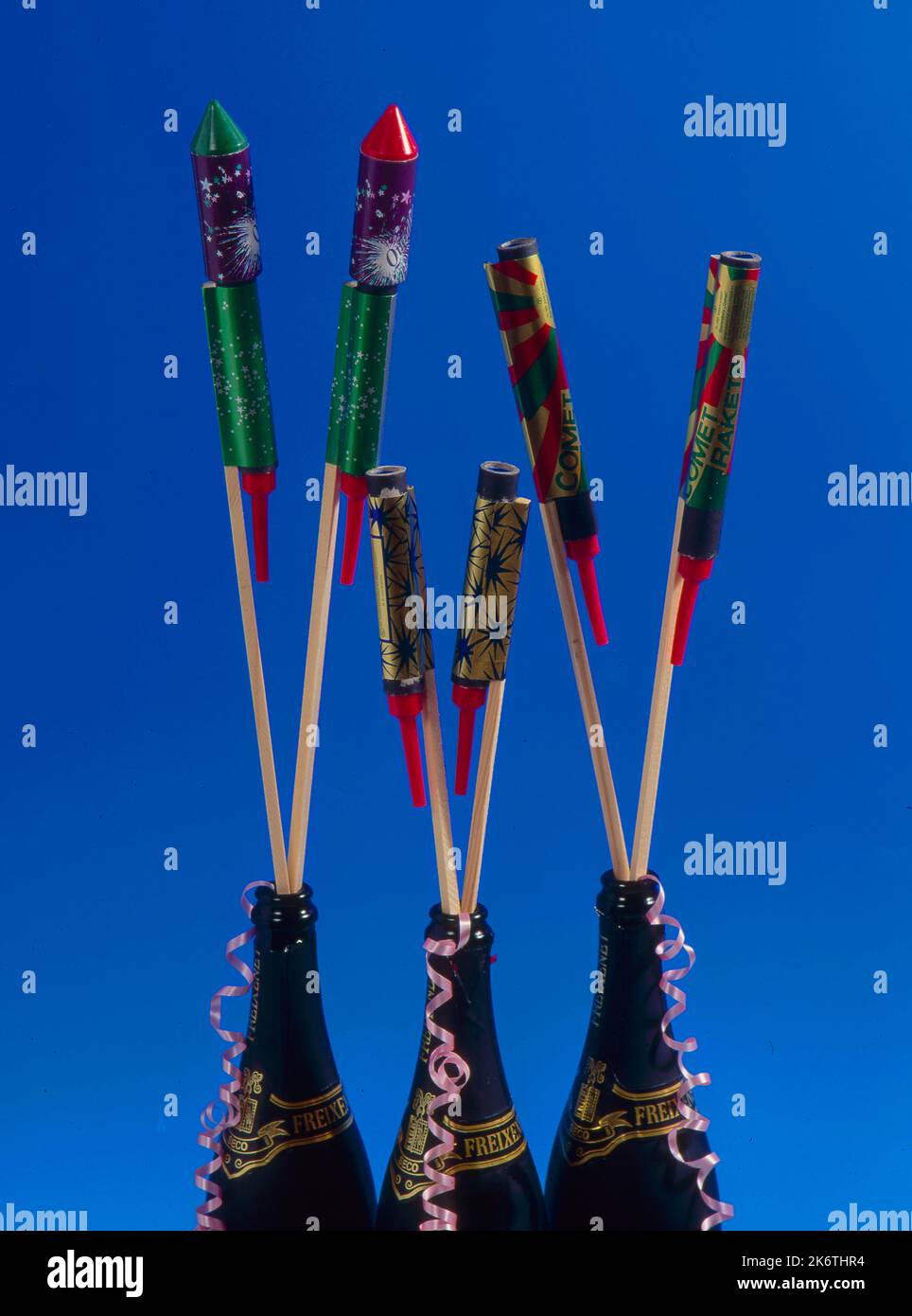 Firework Rockets in a Bottle New Year's Eve Motif, New Year's Motif New ...