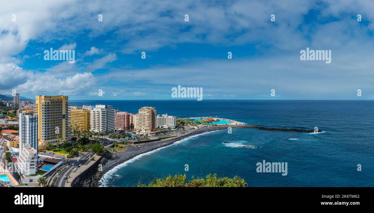 Panorama from the Mirador de la Paz in Puerto de la Cruz, Tenerife, Canary Islands, Spain Stock Photo