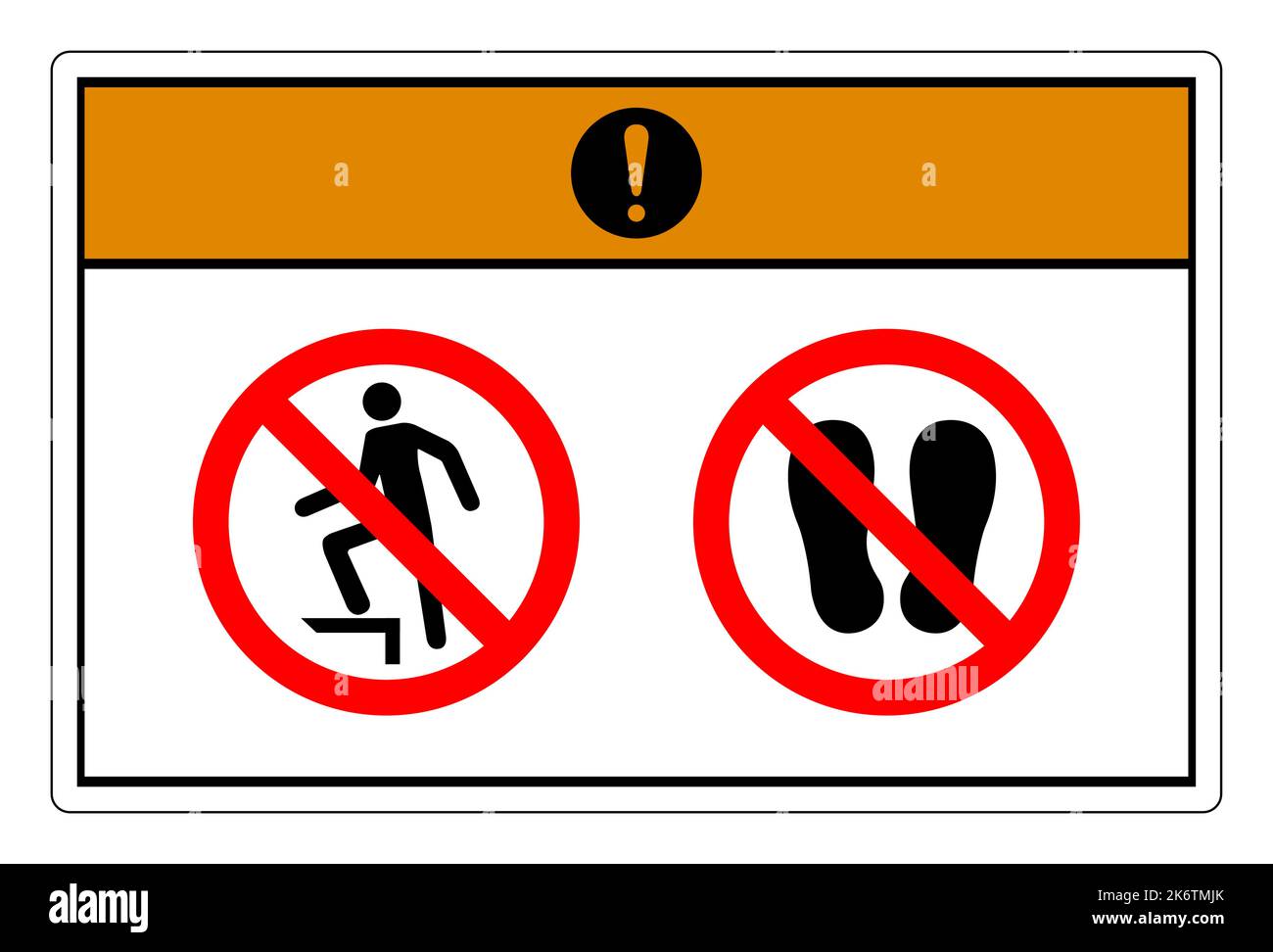 Warning Do Not Step Symbol Sign On White Background Stock Vector Image