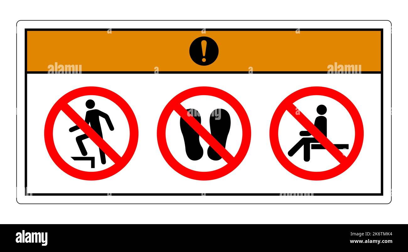 Warning Do Not Step Symbol Sign On White Background Stock Vector Image