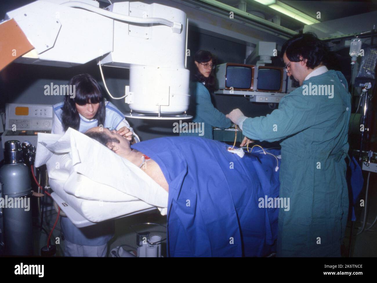 Ruhr. Hospital. Cardiac catheter examination 1981 Stock Photo Alamy