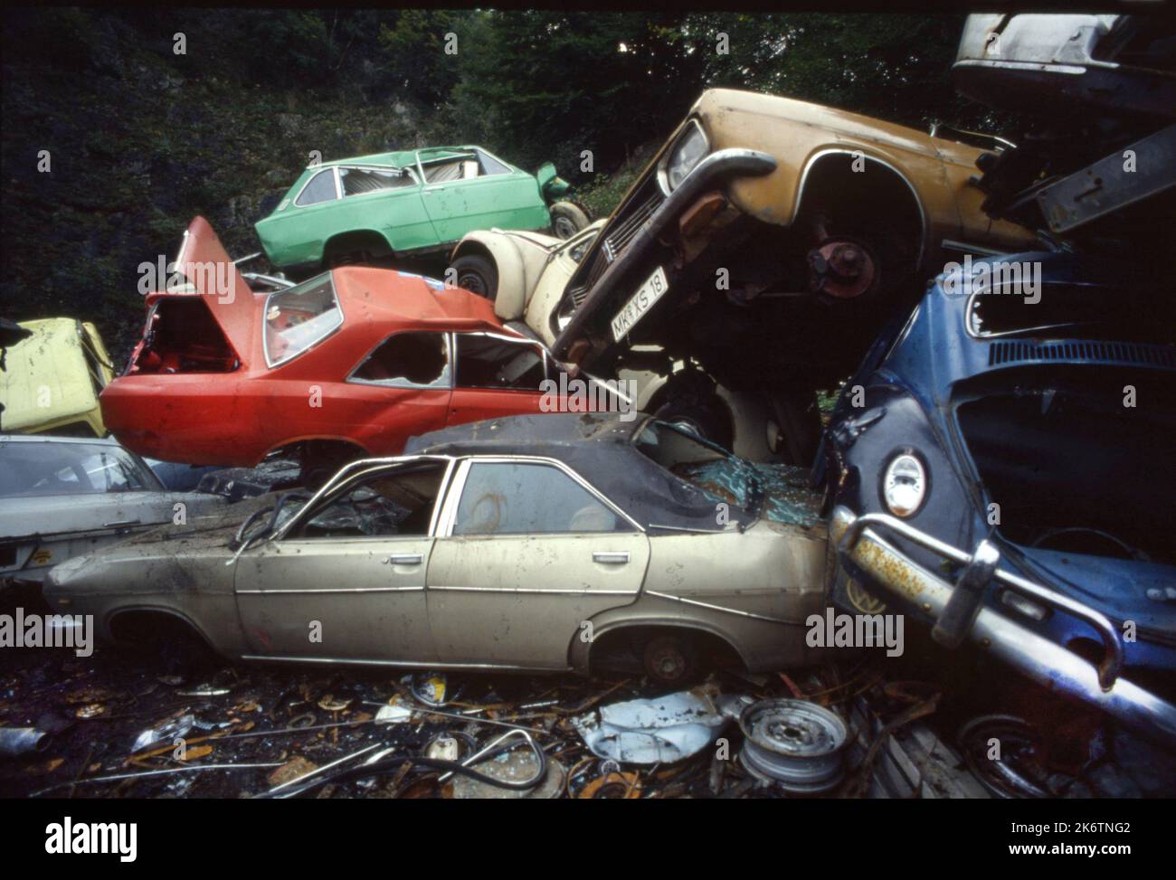 Iserlohn. Junkyard with old cars. 1981 Stock Photo Alamy