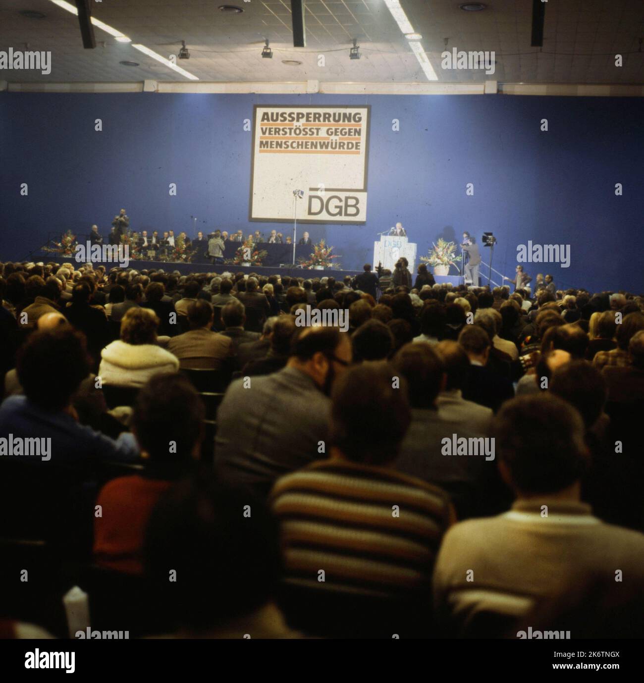 Ruhr, DGB conference, Lockout violates human dignity, ca, 1979-80 Stock Photo