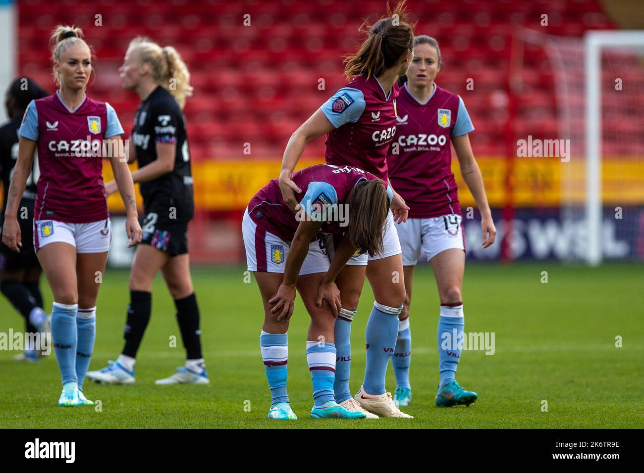 15th October 2022. Barclays Women’s Super League game between Aston Villa and West Ham United at Bescot Stadium (Walsall). Stock Photo