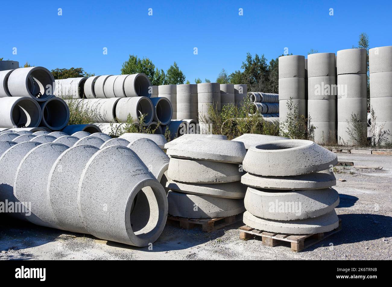 Concrete pipes, precast concrete parts, Kempten, Allgaeu, Bavaria