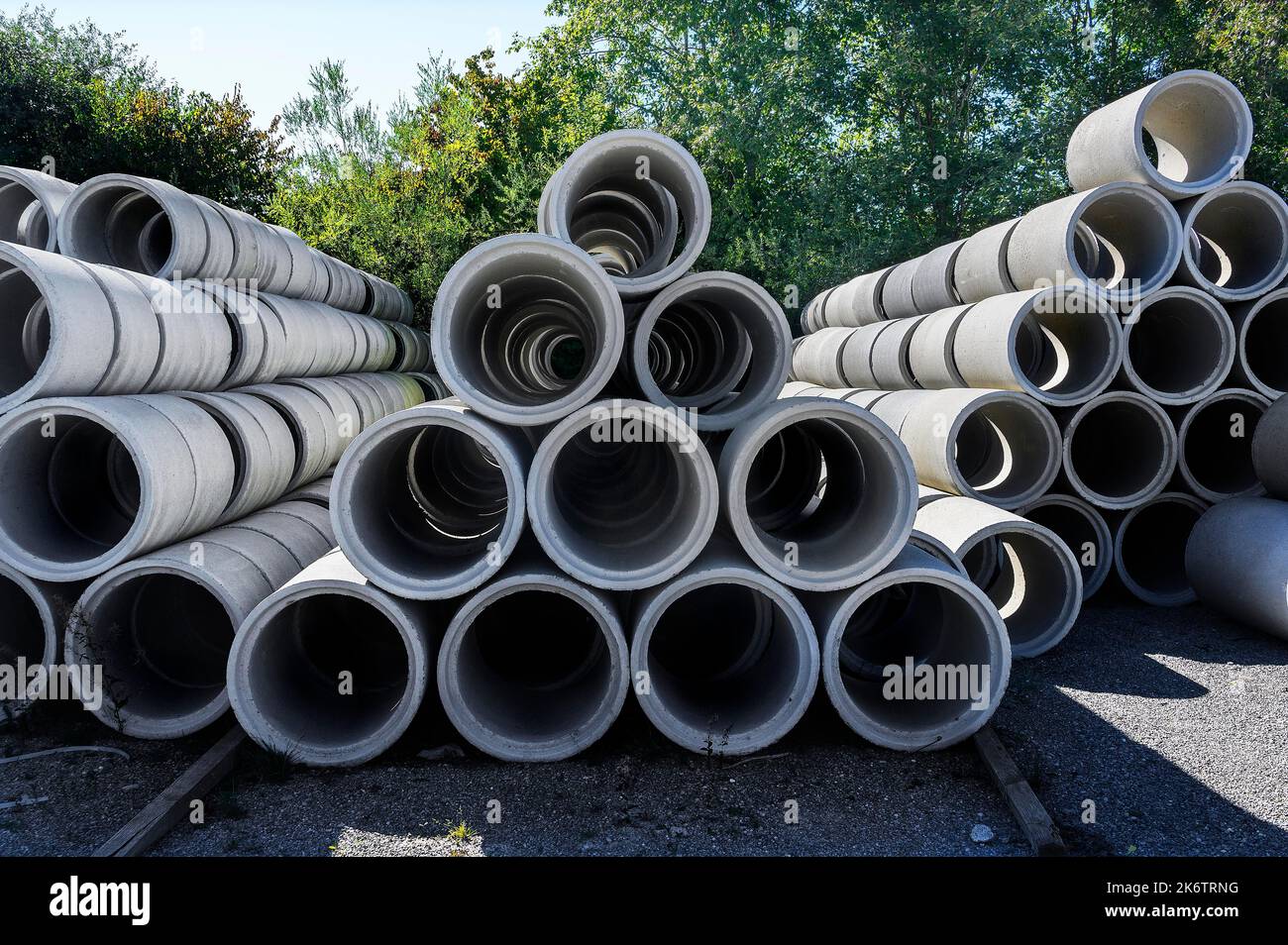 Concrete pipes, precast concrete parts, Kempten, Allgaeu, Bavaria