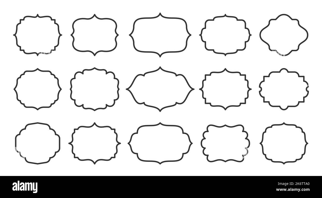 Label set, empty frame for card, certificate, menu. Line style ...