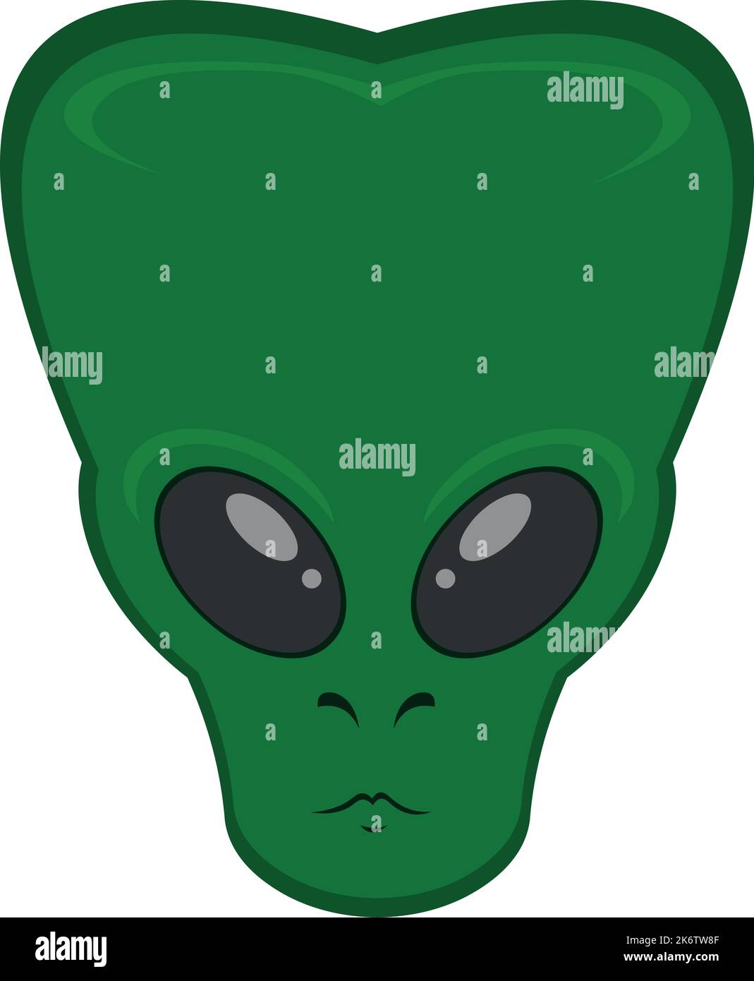 Vector illustration of the head of an alien or extraterrestrial cartoon Stock Vector