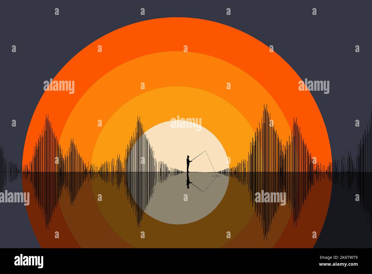 Audio equalizer charts look like trees reflected in water. Here I added