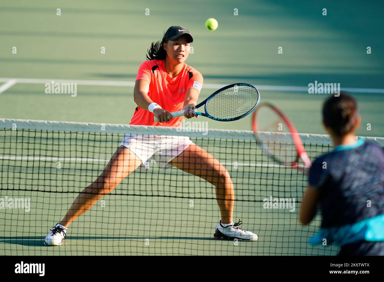 Osaka, Japan. 15th Oct, 2022. Yu-Yun Li (TPE), October 15, 2022 - Tennis : Girls' Doubles Final Match between Yu-Yun Li (TPE)/Sara Saito (JPN) 2-0 Sayaka Ishii (JPN)/Hayu Kinoshita (JPN) at ITC Utsubo Tennis Center during Osaka Mayor's Cup World Super Junior Tennis Championships 2022 in Osaka, Japan. Credit: SportsPressJP/AFLO/Alamy Live News Stock Photo