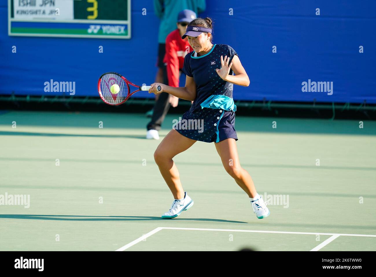 Osaka, Japan. 15th Oct, 2022. Sayaka Ishii (JPN), October 15, 2022 - Tennis : Girls' Doubles Final Match between Yu-Yun Li (TPE)/Sara Saito (JPN) 2-0 Sayaka Ishii (JPN)/Hayu Kinoshita (JPN) at ITC Utsubo Tennis Center during Osaka Mayor's Cup World Super Junior Tennis Championships 2022 in Osaka, Japan. Credit: SportsPressJP/AFLO/Alamy Live News Stock Photo