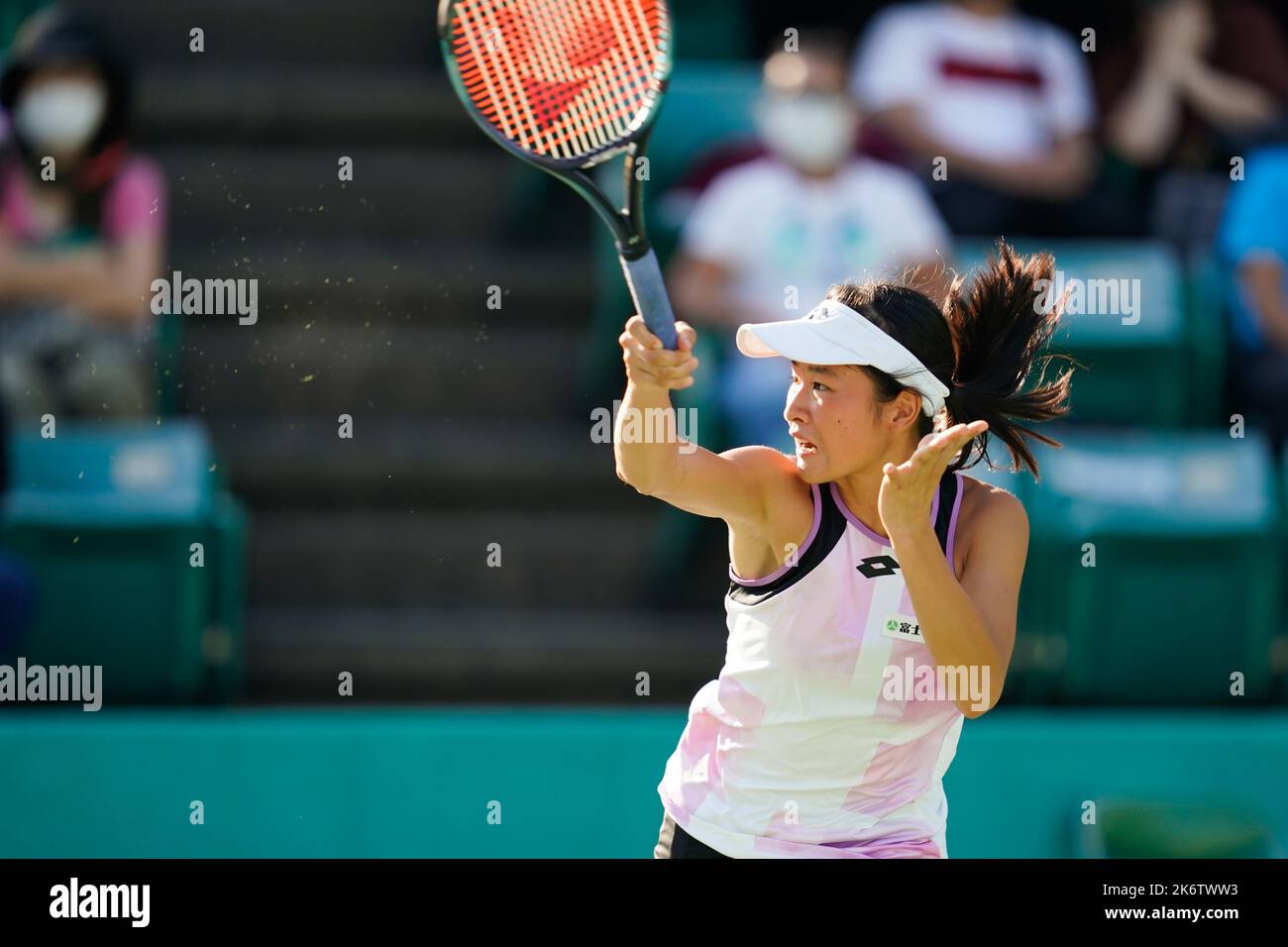 Osaka, Japan. 15th Oct, 2022. Sara Saito (JPN), October 15, 2022 - Tennis : Girls' Doubles Final Match between Yu-Yun Li (TPE)/Sara Saito (JPN) 2-0 Sayaka Ishii (JPN)/Hayu Kinoshita (JPN) at ITC Utsubo Tennis Center during Osaka Mayor's Cup World Super Junior Tennis Championships 2022 in Osaka, Japan. Credit: SportsPressJP/AFLO/Alamy Live News Stock Photo