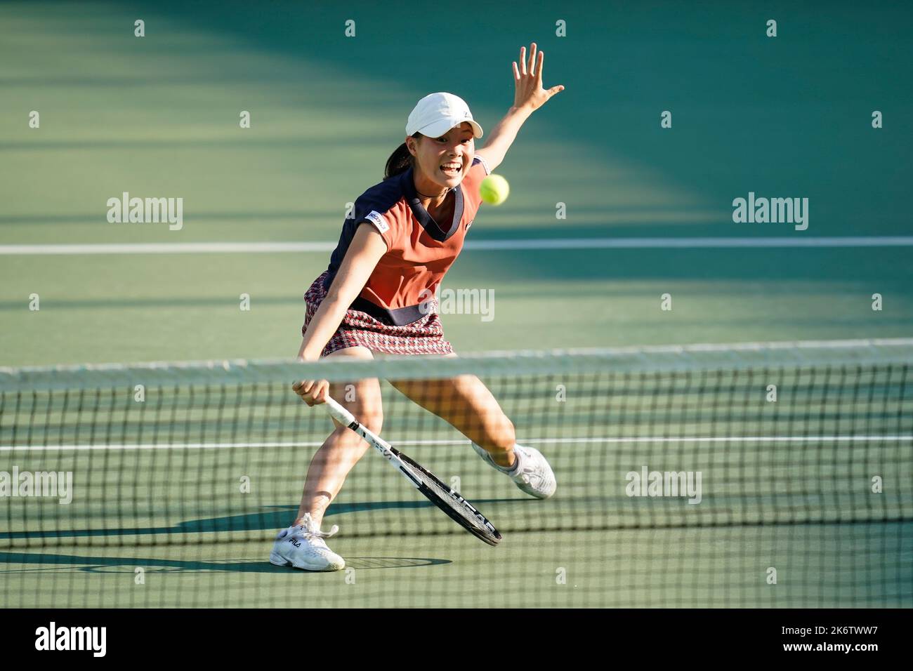Osaka, Japan. 15th Oct, 2022. Hayu Kinoshita (JPN), October 15, 2022 - Tennis : Girls' Doubles Final Match between Yu-Yun Li (TPE)/Sara Saito (JPN) 2-0 Sayaka Ishii (JPN)/Hayu Kinoshita (JPN) at ITC Utsubo Tennis Center during Osaka Mayor's Cup World Super Junior Tennis Championships 2022 in Osaka, Japan. Credit: SportsPressJP/AFLO/Alamy Live News Stock Photo