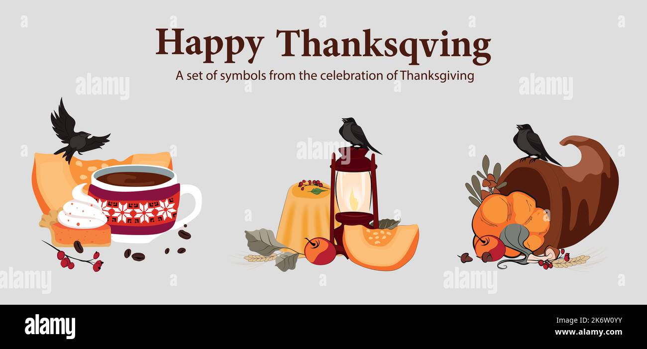 Happy Thanksgiving holiday vector design template for websites, posters ...