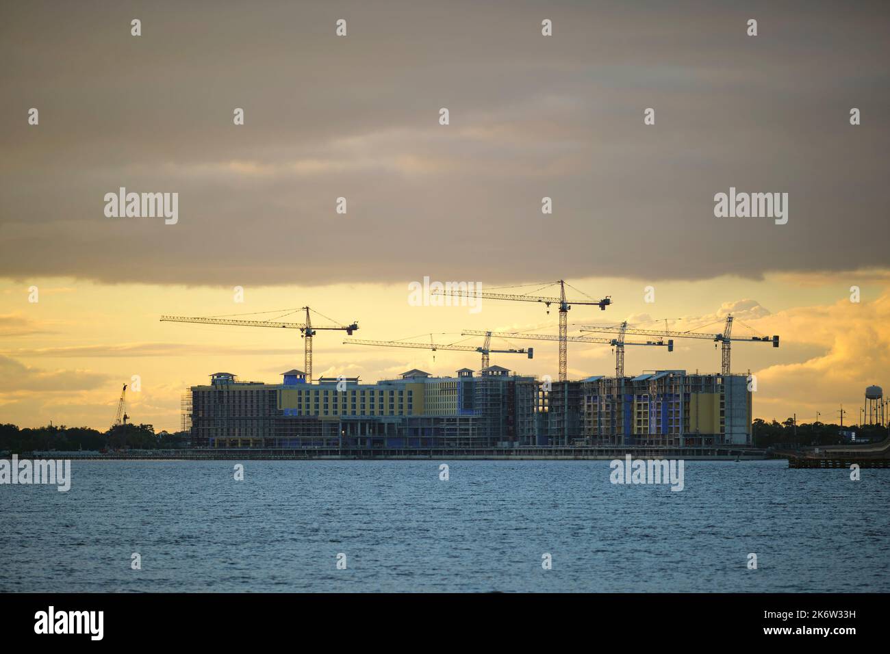 Tower cranes and frame structure of high residential apartment