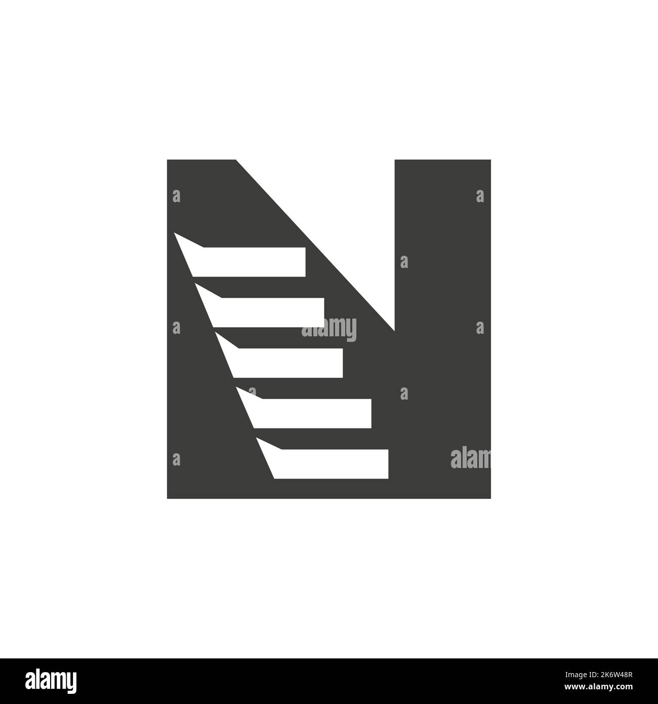 Initial Letter N Stair Logo. Step Logo Symbol Alphabet Based Vector Template Stock Vector