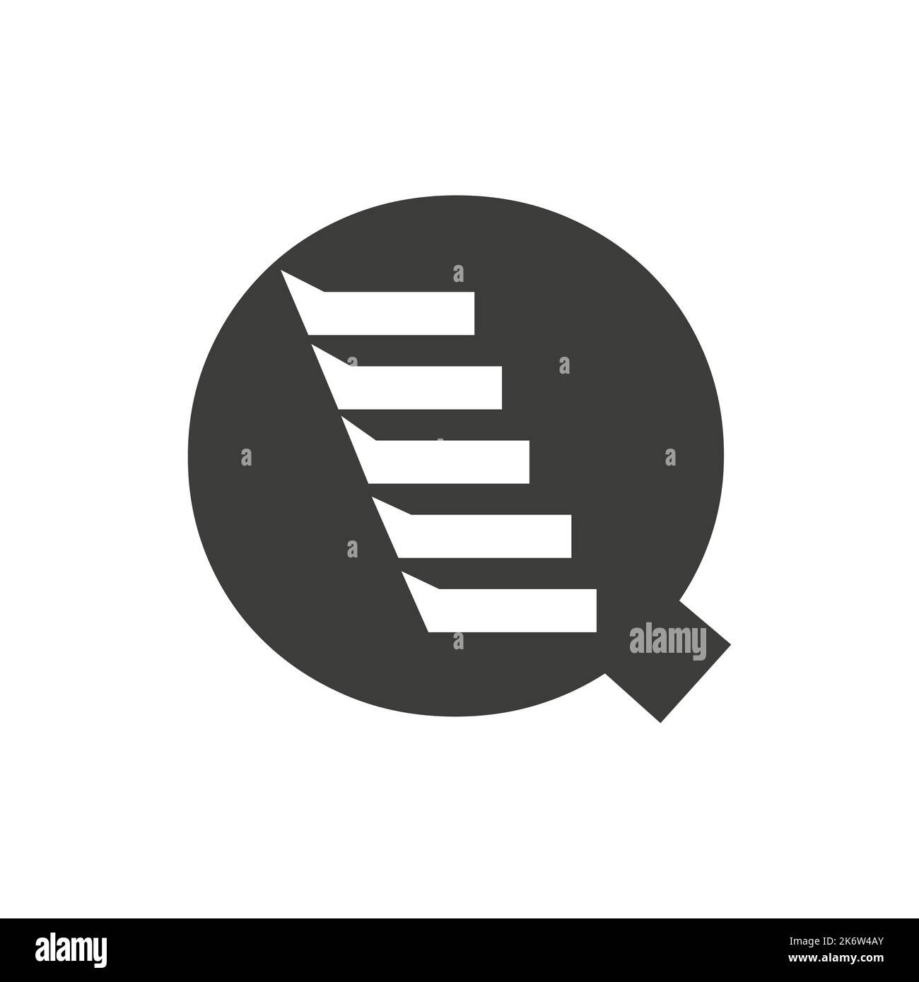 Initial Letter Q Stair Logo. Step Logo Symbol Alphabet Based Vector