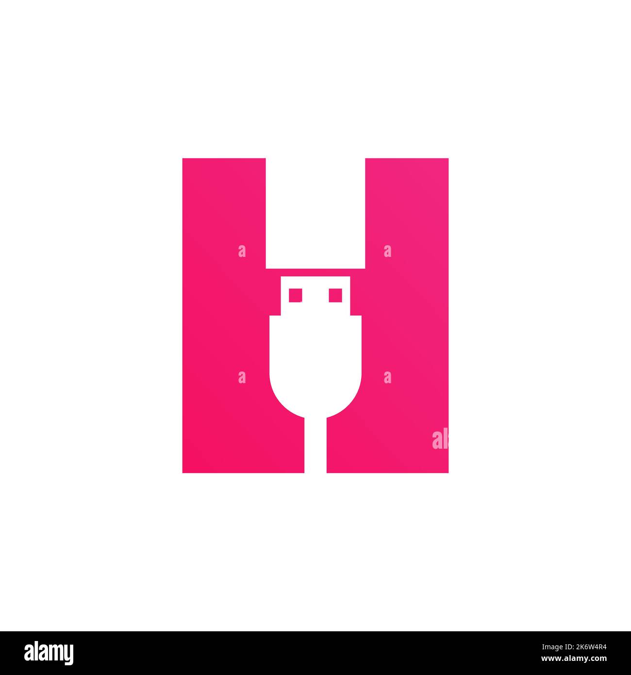 Initial Letter H USB Symbol Design. Computer Connection USB Cable Icon ...