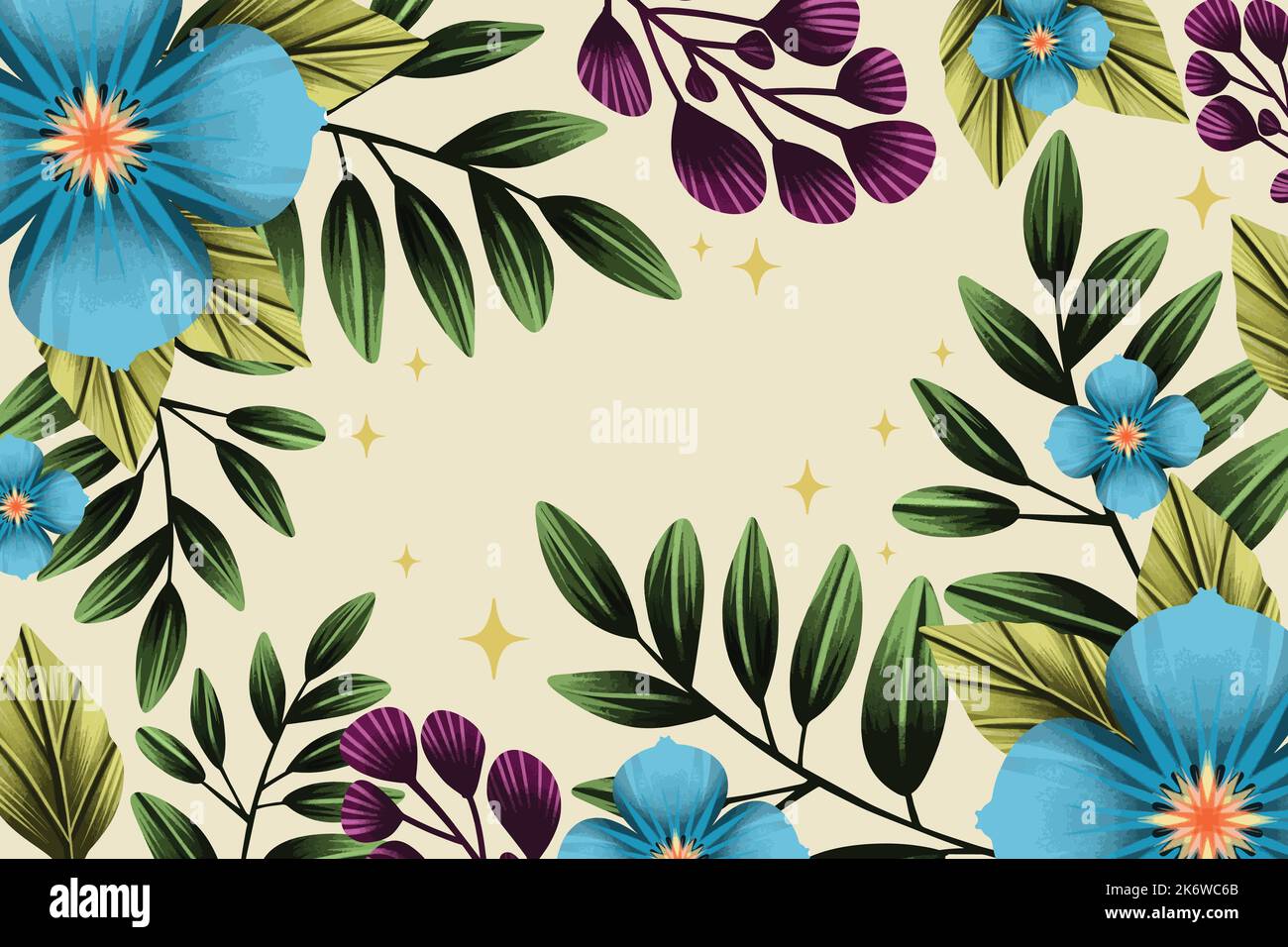 Blue Green Flower Background