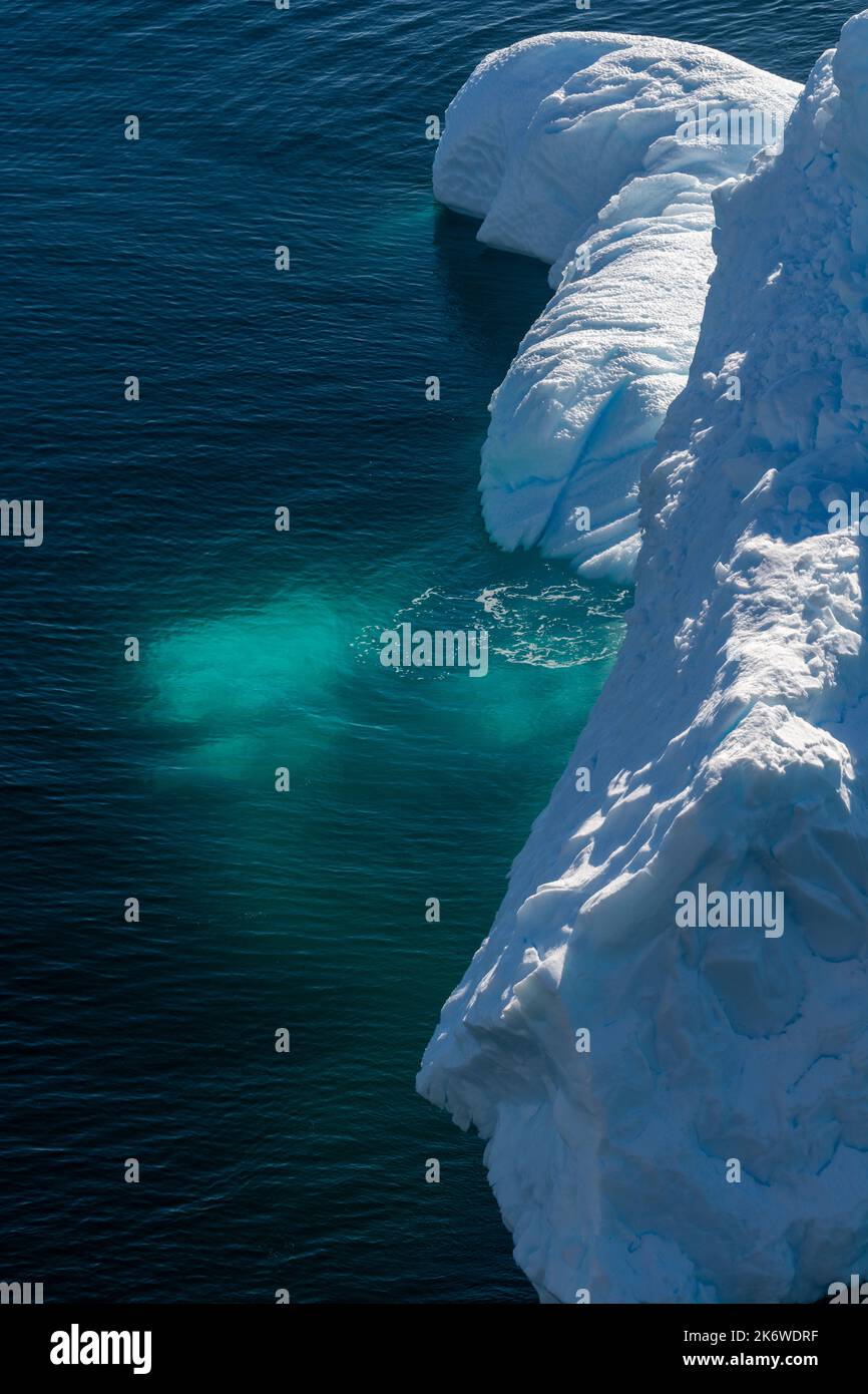 iceberg showing ice under the water. near northern approach to lemaire channel. antarctic peninsula. antarctica Stock Photo