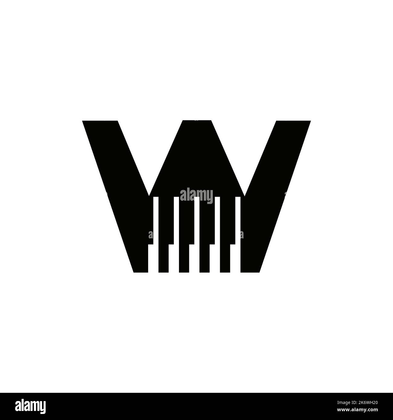 Letter W Musician Symbol, Piano Logo Icon Vector Template On White ...