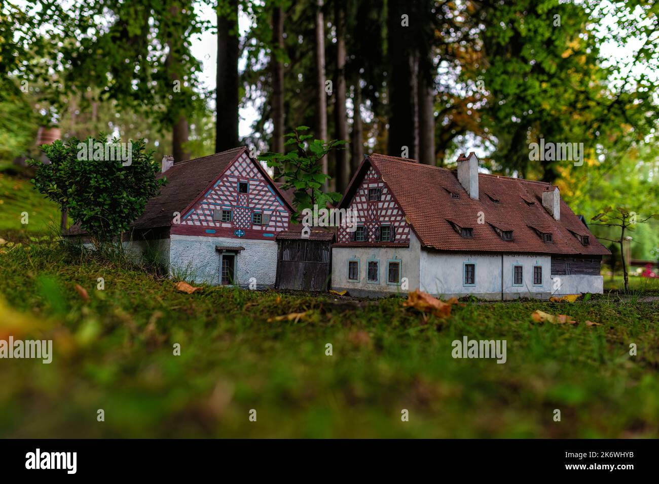 Marianske Lazne, Czech Republic - September 26, 2022: Boheminium Miniature Park - Rustleer's farm - typical representative of folk architecture - Stock Image