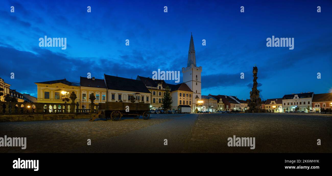 Night photography of Czech historic town of Kadaň - Czech Republic, Europe - Stock Image