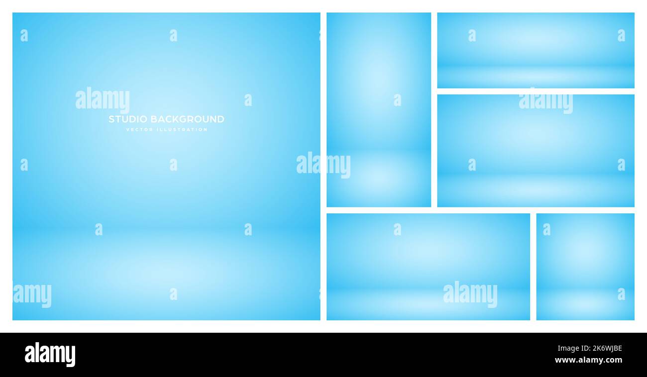 Empty blue studio abstract backgrounds with spotlight effect. Product ...