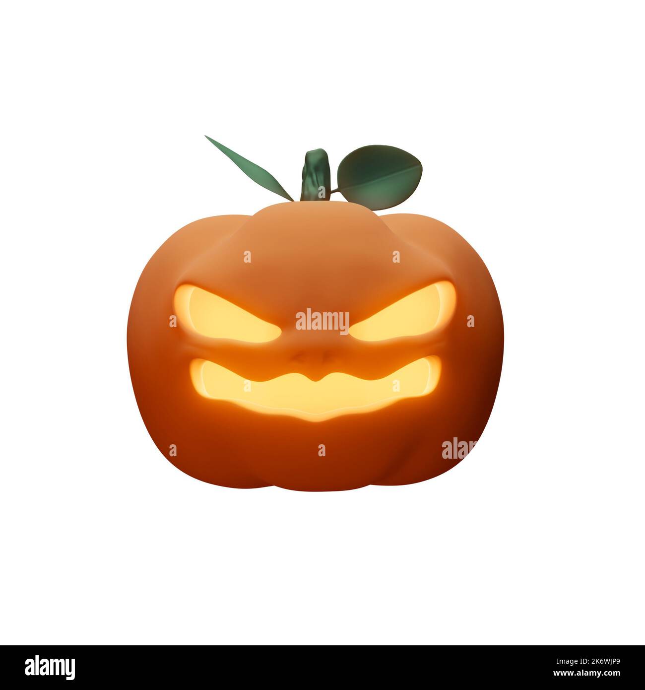 3D Rendering of jack O Lantern isolated on white background Clipping path  for Halloween and the tradition of Trick-Or-Treat. Stock Photo