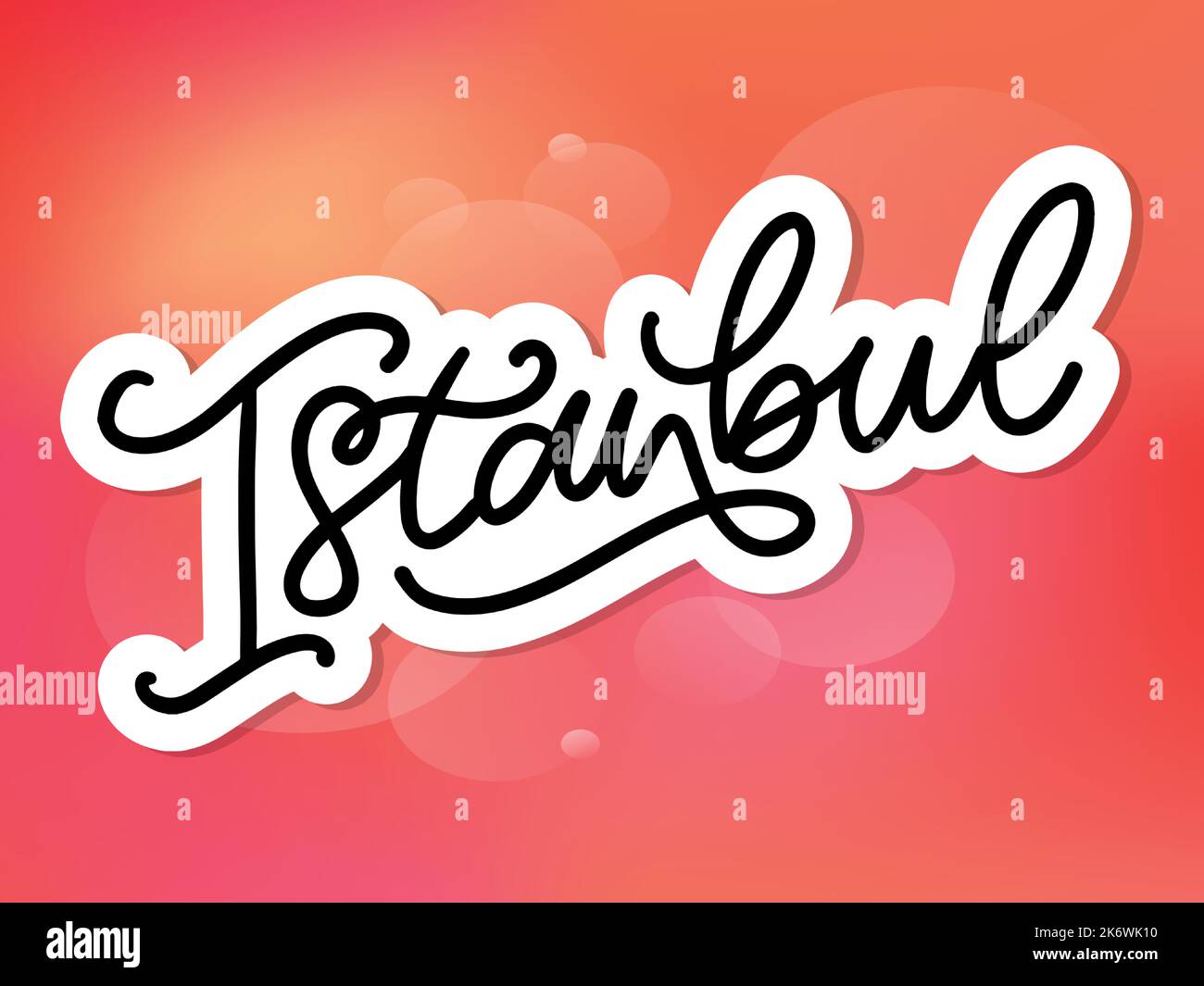 Istanbul. Hand lettering. Vector logo of Istanbul in black color with ...