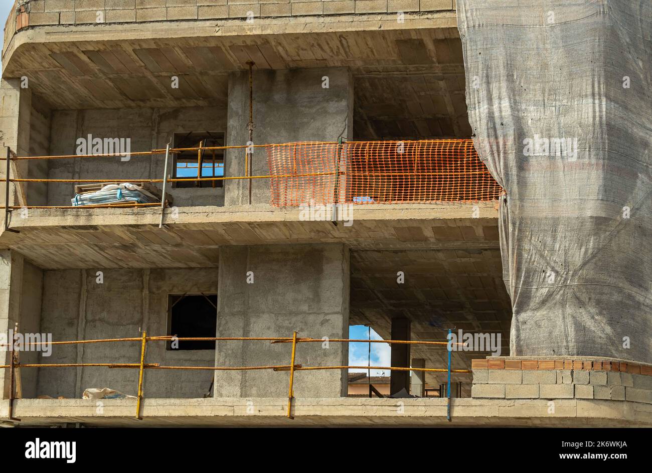 Structure of a house in the process of renovation. Conceptual image of speculation with housing