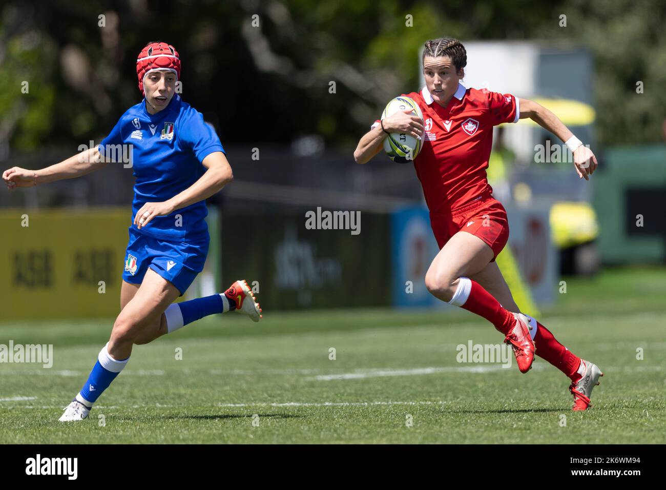 Canada's Elissa Alarie during the Women's Rugby World Cup pool B match