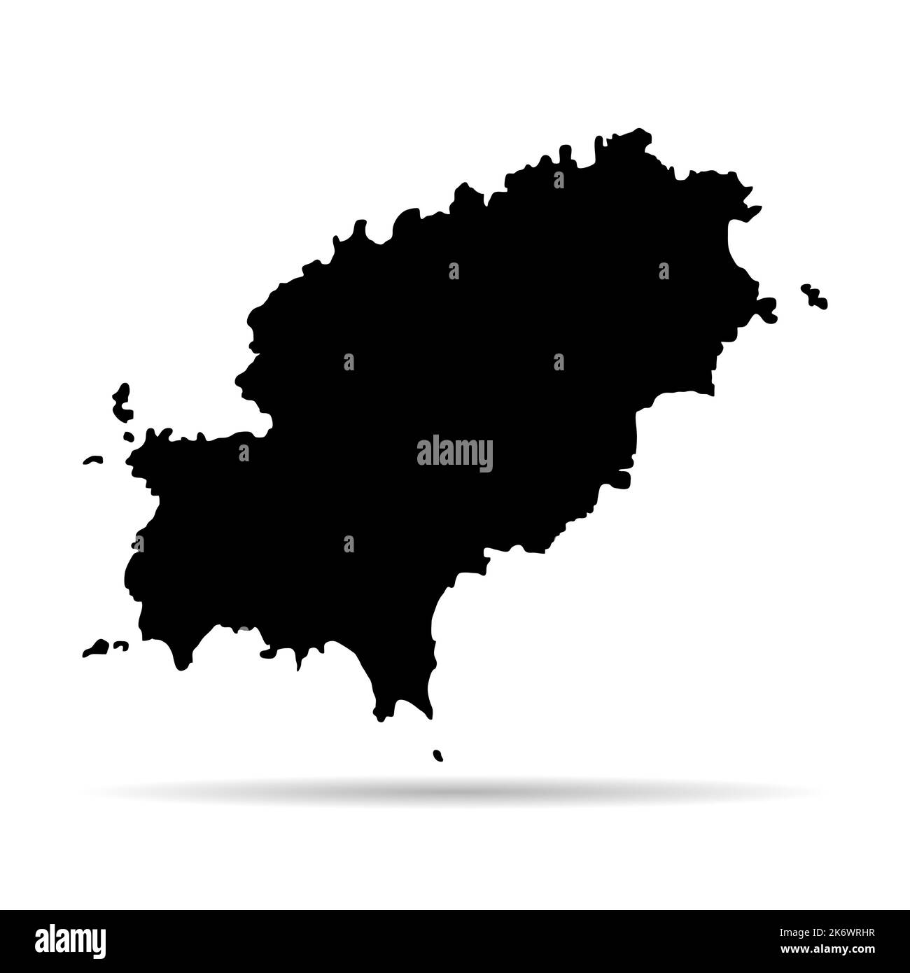 Ibiza high detail map island, spanish region flat sign, web design vector illustration . Stock Vector