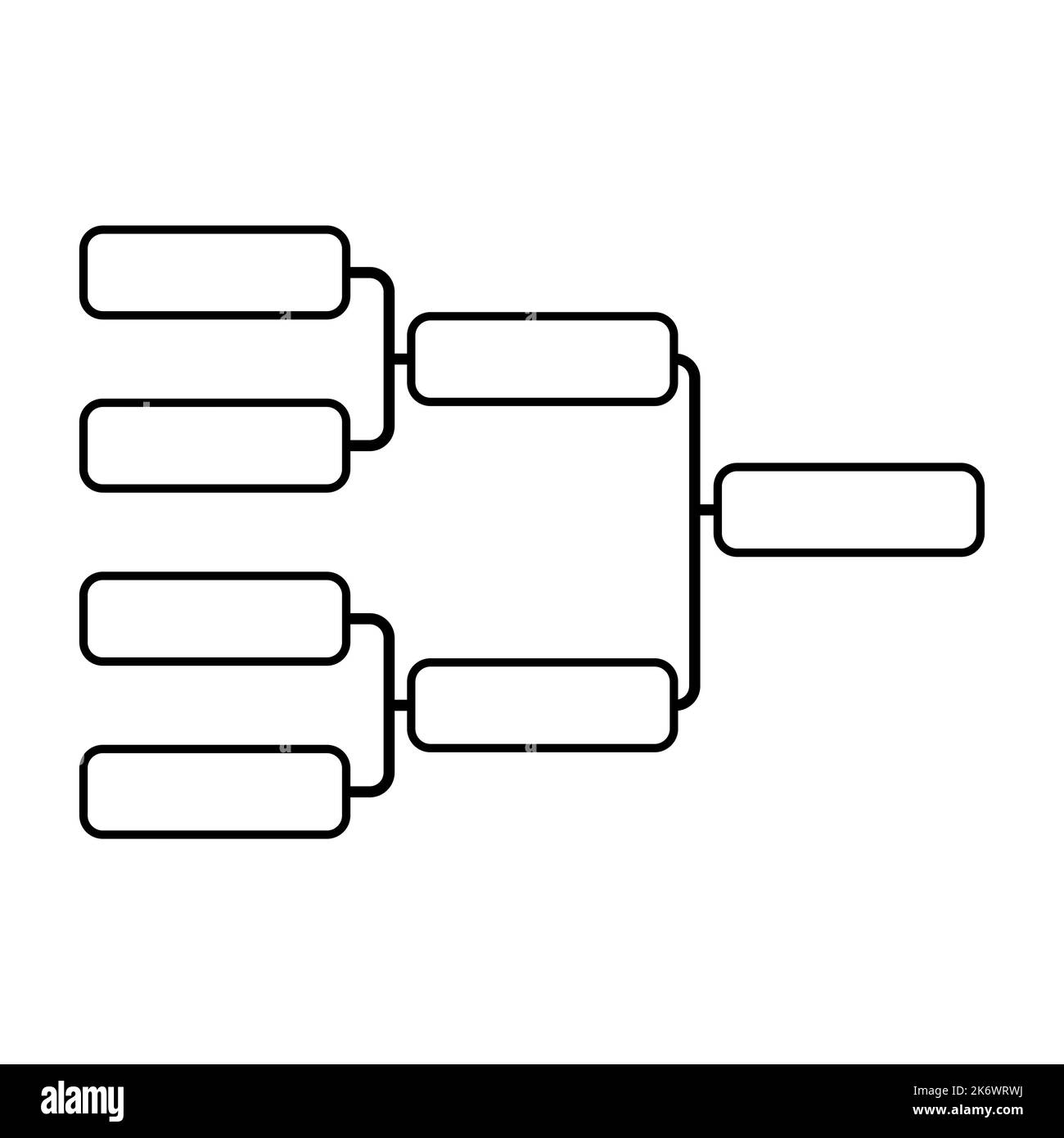 Bracket sport tournament, blank elimination event sign, playoff match vector illustration . Stock Vector