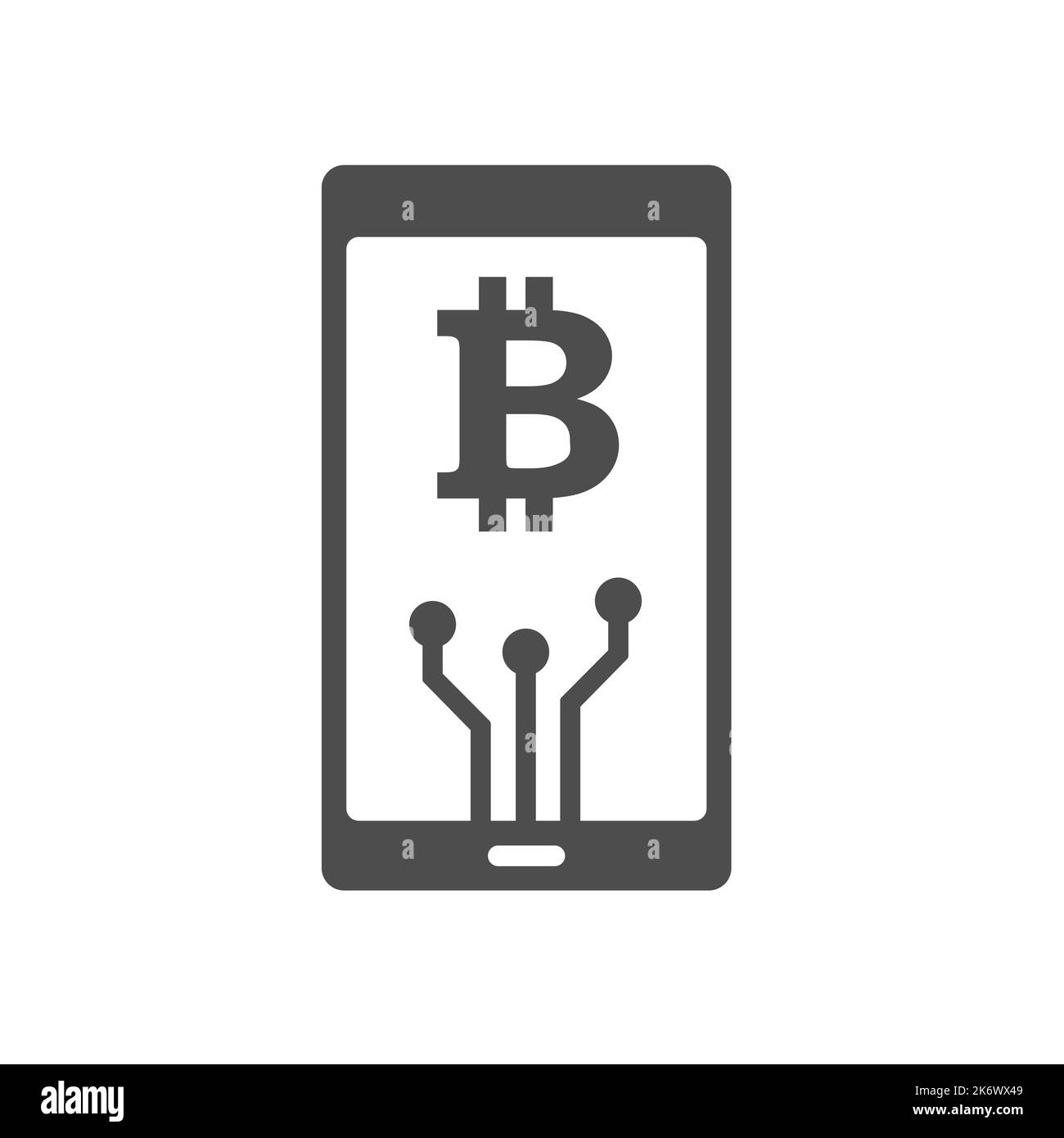 bitcoin digital money silhouette vector icon Stock Vector