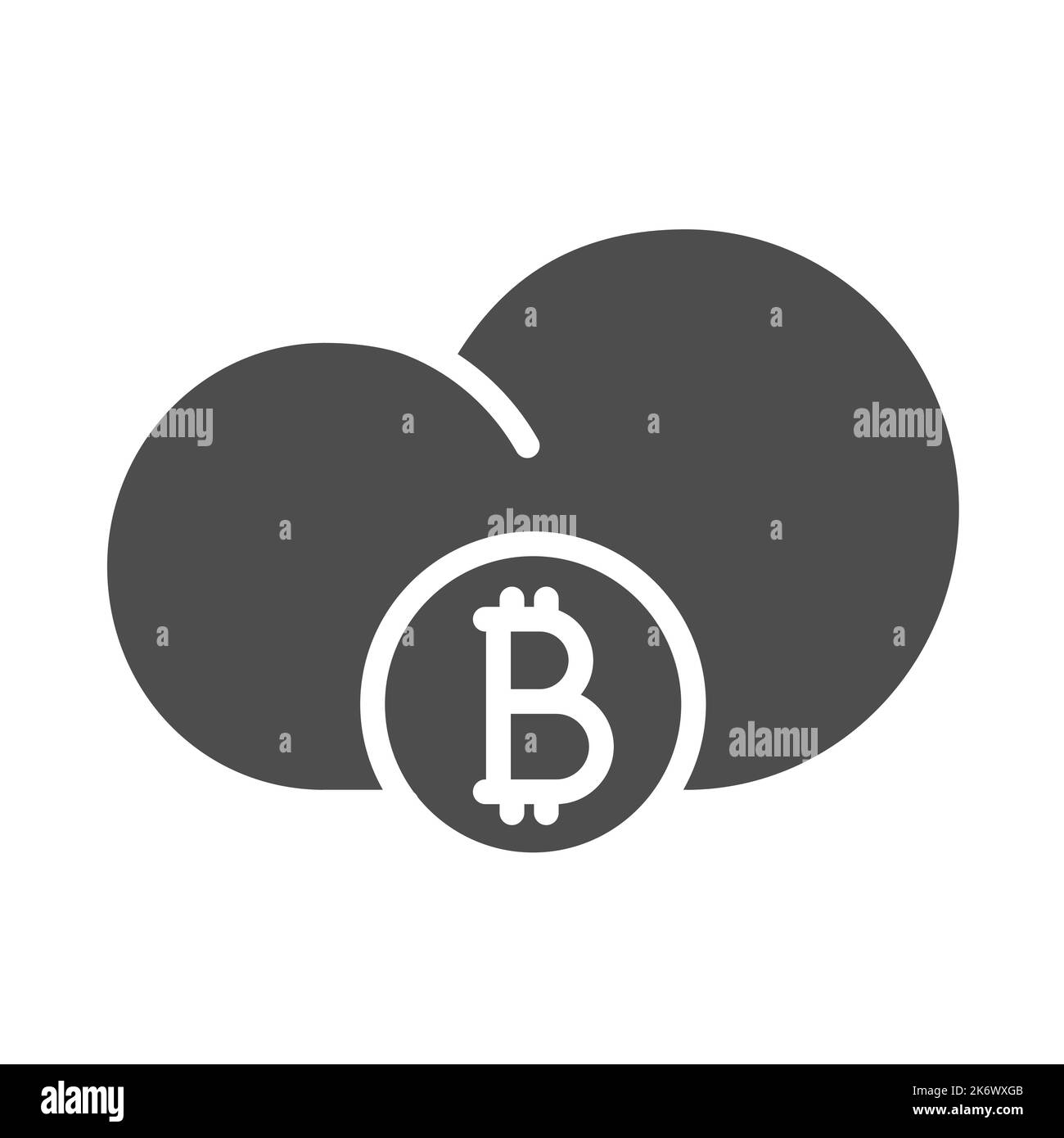 bitcoin cloud silhouette vector icon Stock Vector