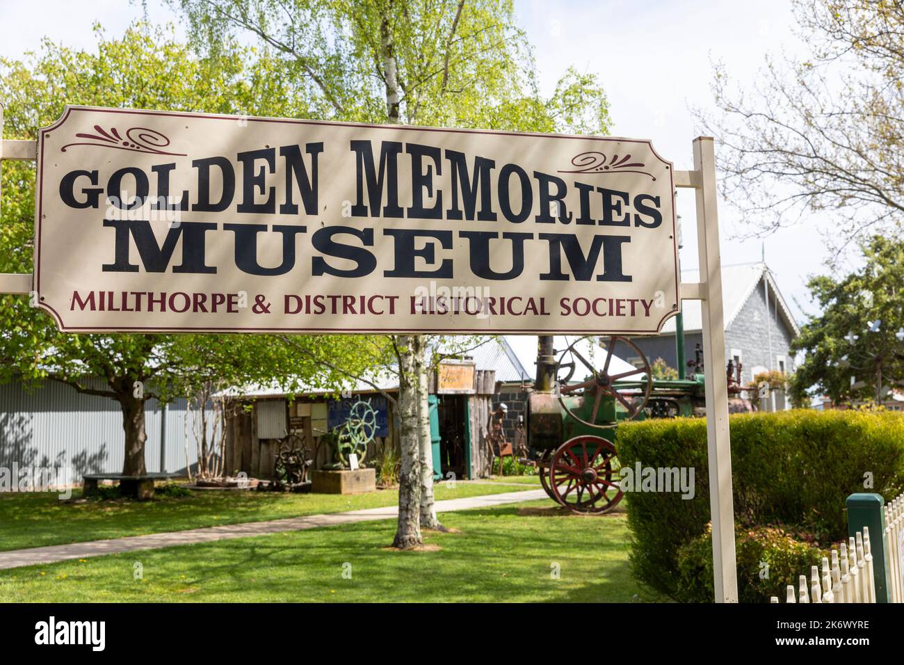 Millthorpe town in New South Wales and Golden Memories Museum in Millthorpe town centre,NSW,regional Australia Stock Photo